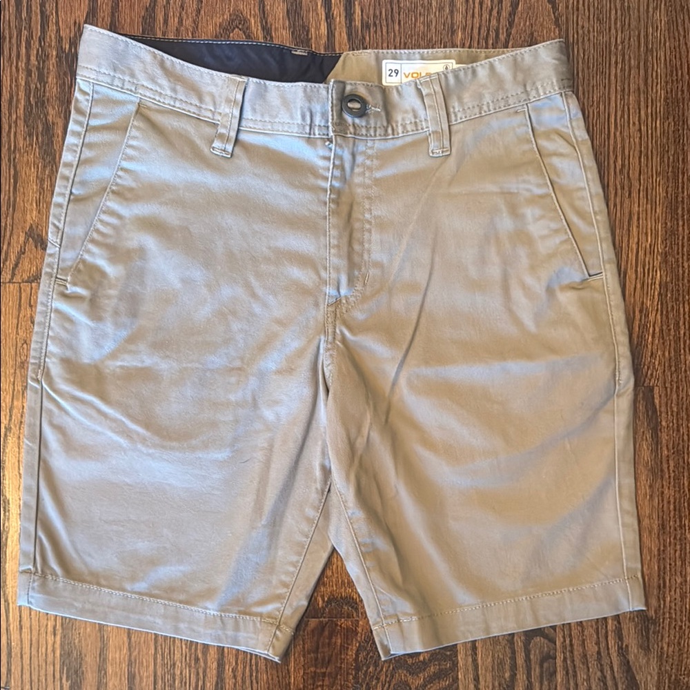Volcom Khaki Flat Front Shorts